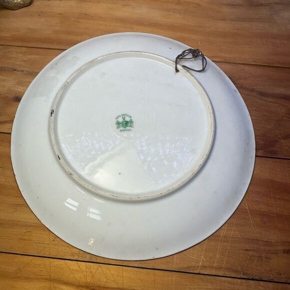 Royal Bayreuth Arabic Series Cabinet Plate Hand Enameled Man Horse Matte Green - Picture 2 of 5